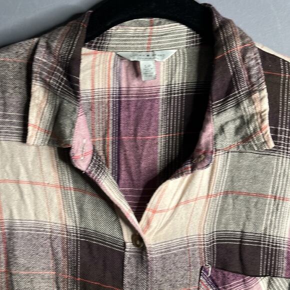 Lucky Brand Plum Plaid Button Down Long Sleeve Shirt Size Small - Picture 4 of 11